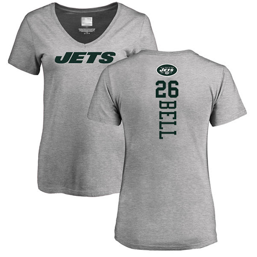 New York Jets Ash Women LeVeon Bell Backer NFL Football #26 T Shirt